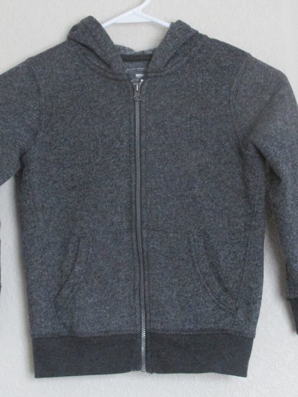 Sonoma Hooded Zip Front Jacket Boys 6 Gray Long Sleeve Coat Hoodie Supersoft